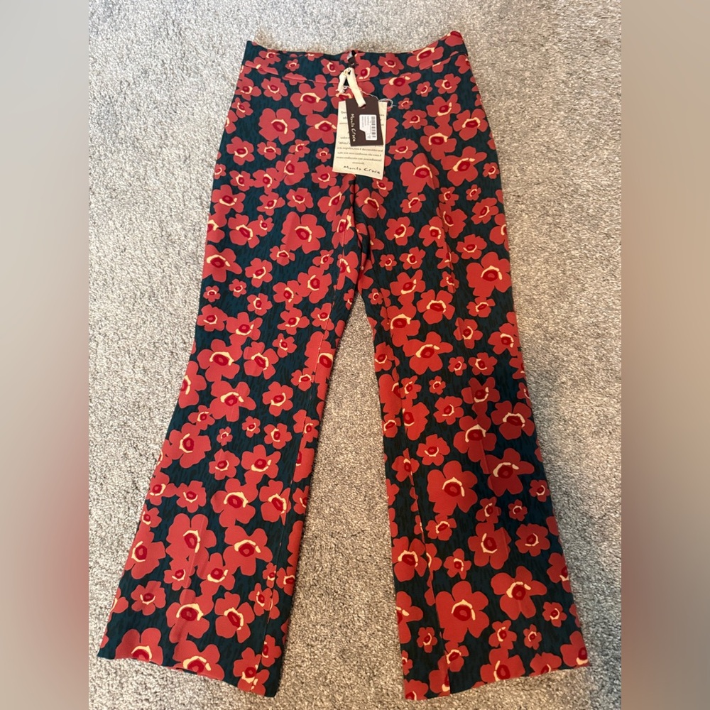 Mink Pink Red Floral Boot-Cut Pants